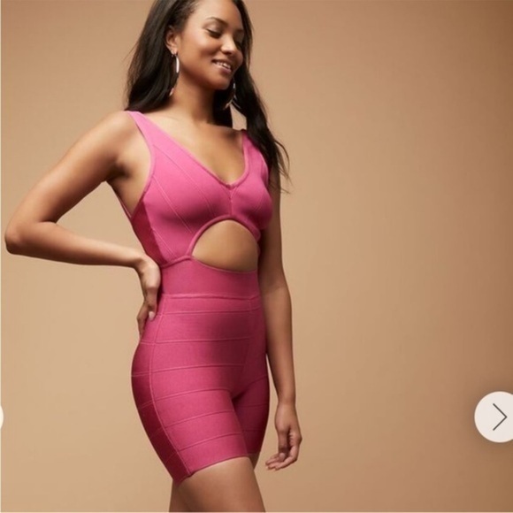 Forever 21 Pants - RARE HERVE LEGER X FOREVER 21 Pink Bandage Cut Out Romper